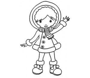 Stickserie - Schneegetobe Girl 2